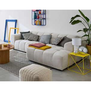 Ray - canapé d'angle droit - 4 places - en tissu texturé - Beige