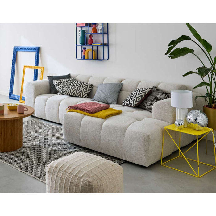 Ray - canapé d'angle droit - 4 places - en tissu texturé - Beige