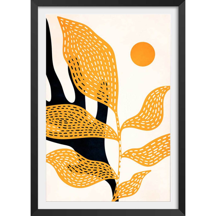 Affiche ""Le Jardin de Van Gogh"" Affiche + cadre en bois - Noir