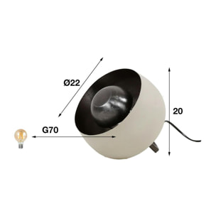 Lampe à poser cloche finition gris naturel ø 22 cm RALF