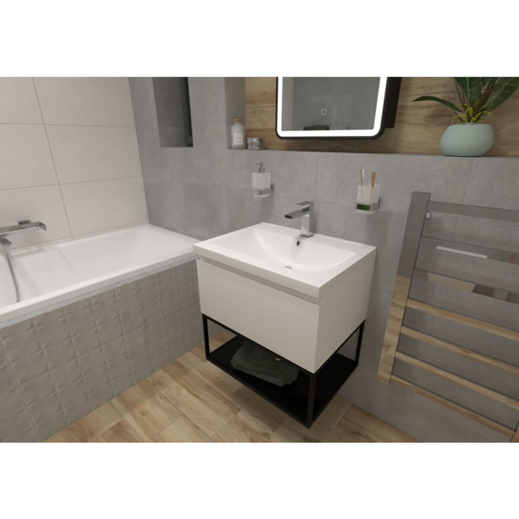 Vision mitigeur lavabo à levier sur pied, sans vidage, chrome brillant (SATBSVI271)