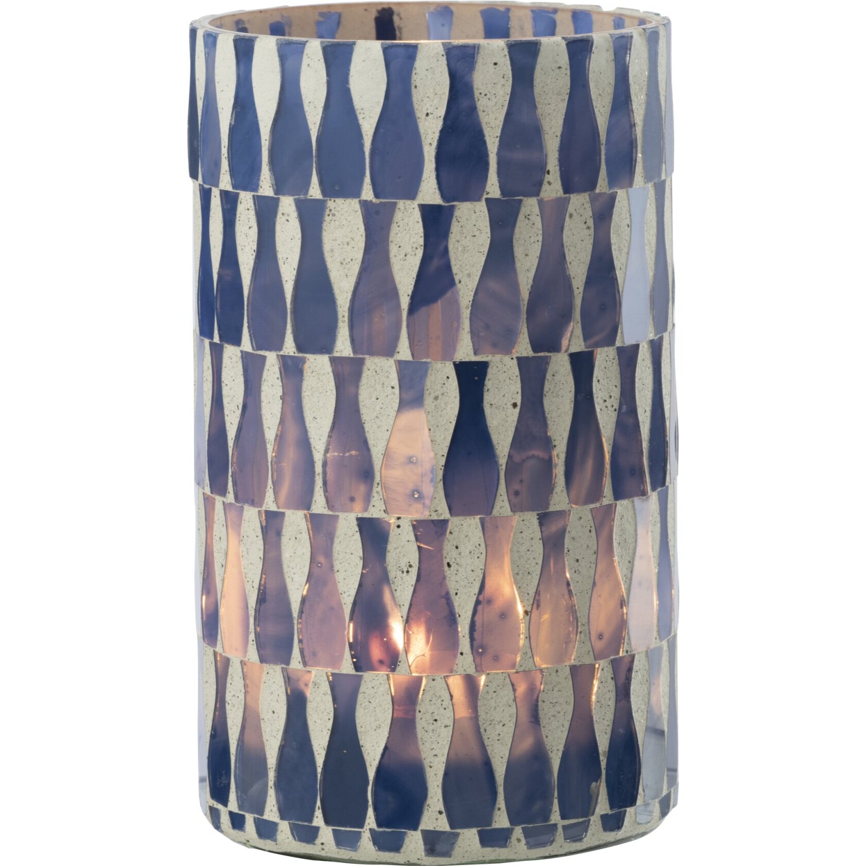 J-Line Chandelier - verre - bleu/blanc - large