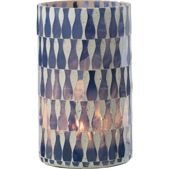 J-Line Chandelier - verre - bleu/blanc - large