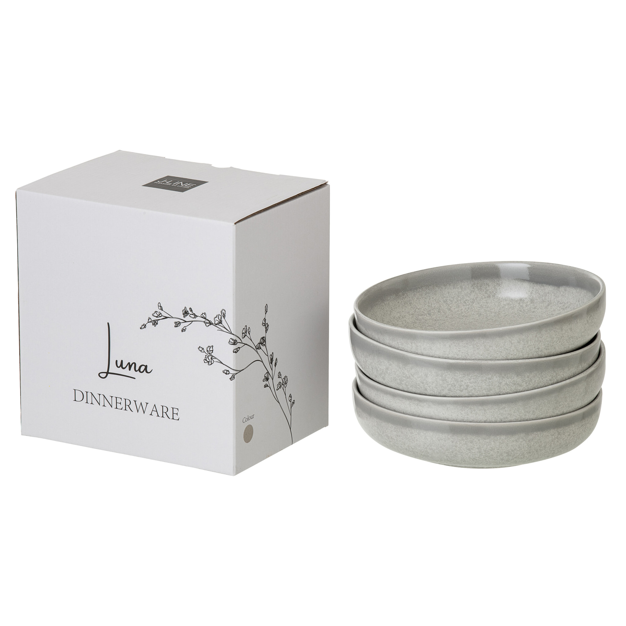 J-Line Bol Luna - céramique - gris clair - large