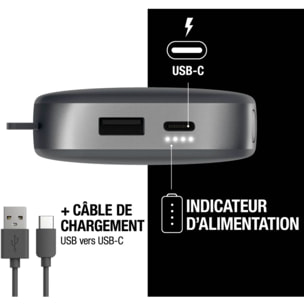 Batterie externe FRESH'N REBEL 12000mAh USB-C ultra-rapide 20W Gris