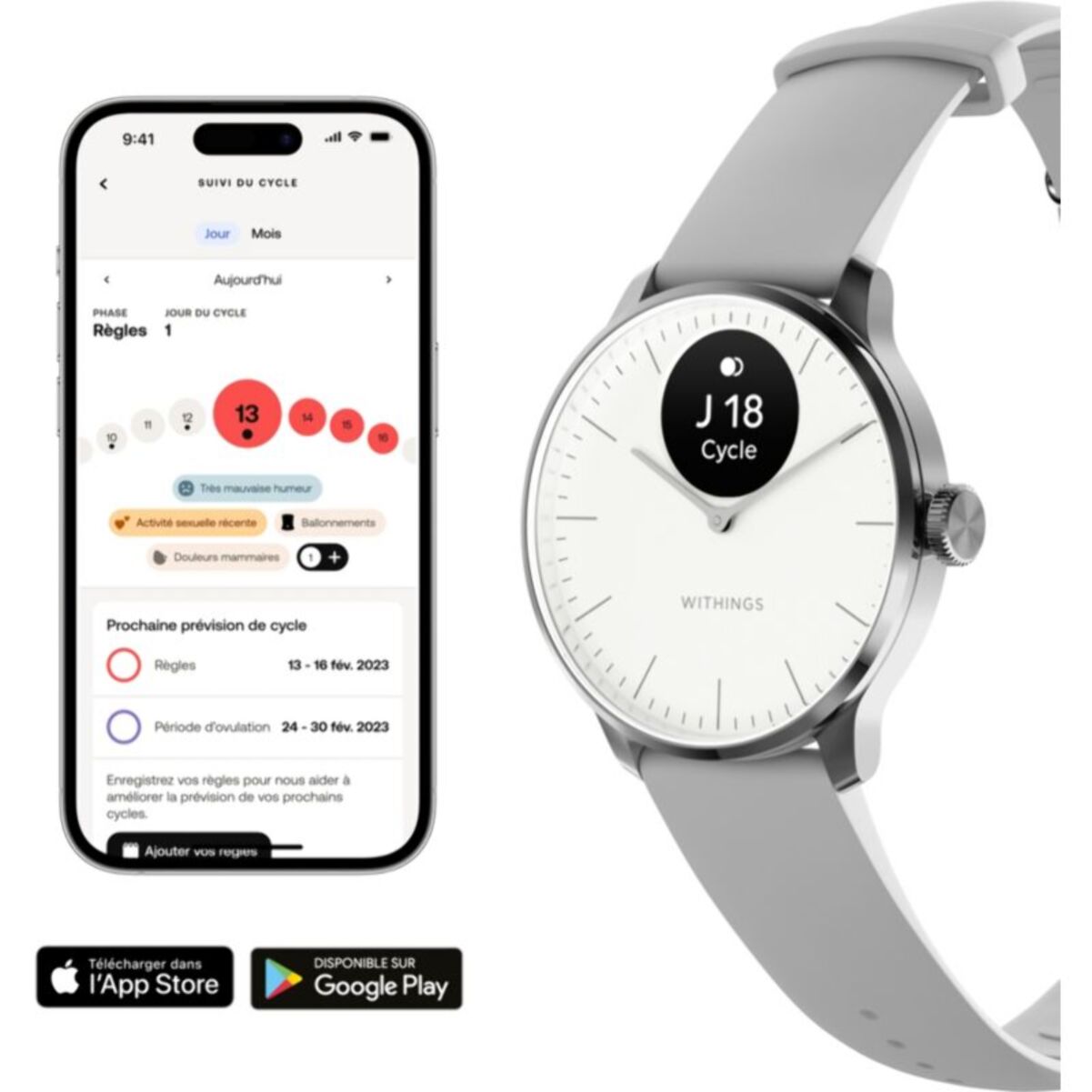 Montre santé WITHINGS Scanwatch Light Blanche