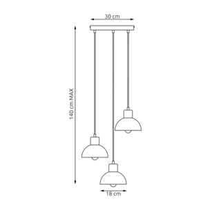 Lampada a sospensione Seco in acciaio e legno naturale