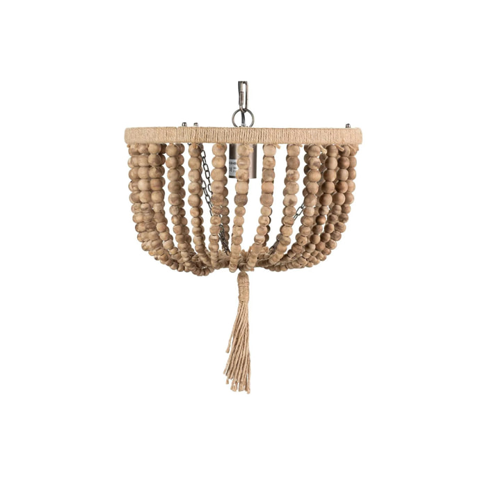 Lampara Techo Cadena Bolas Natural Yute 36x36x43cm