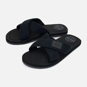 Chancla Pala Rafia y Nailon Negro - Palu