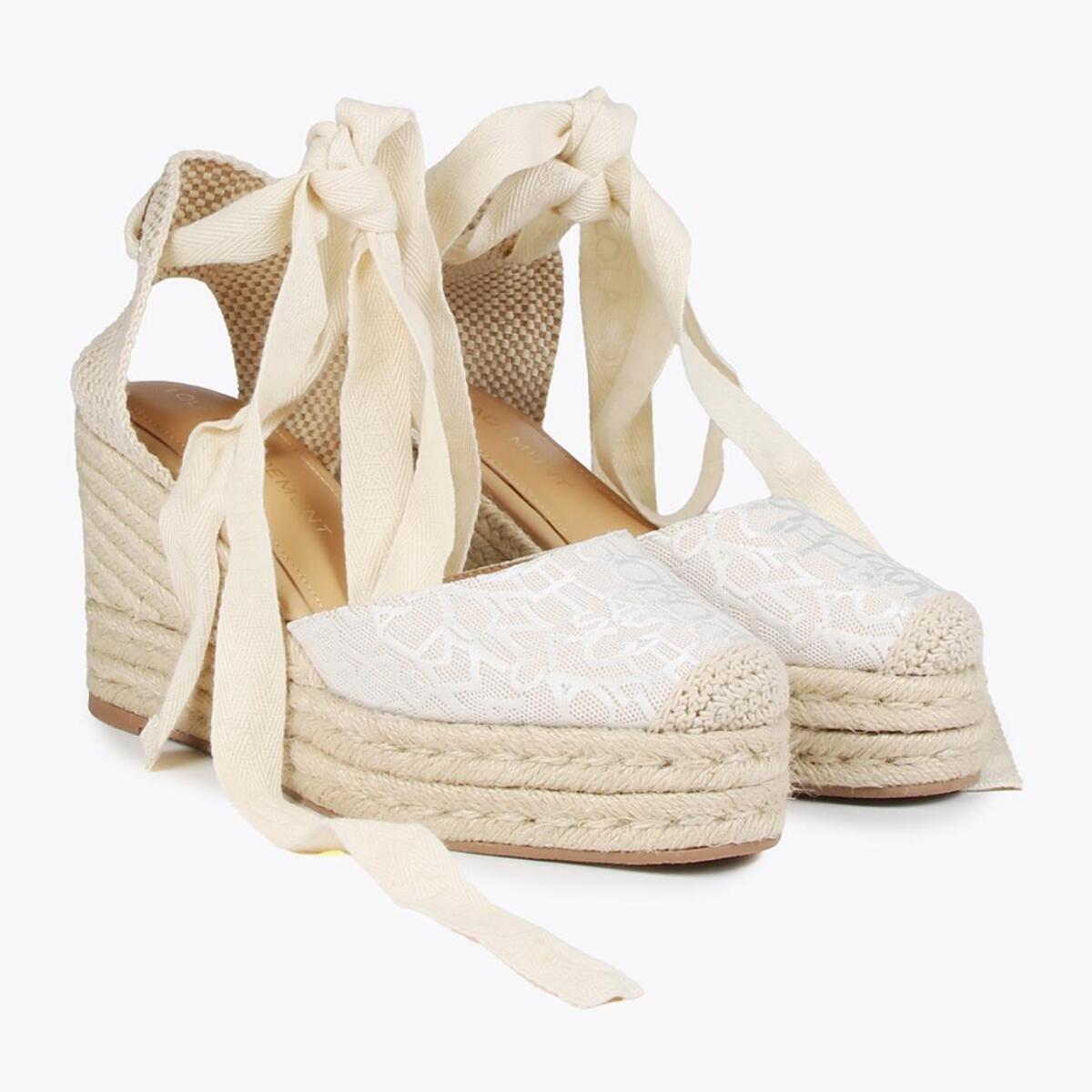 Zeppe effetto fibra naturale monogramma