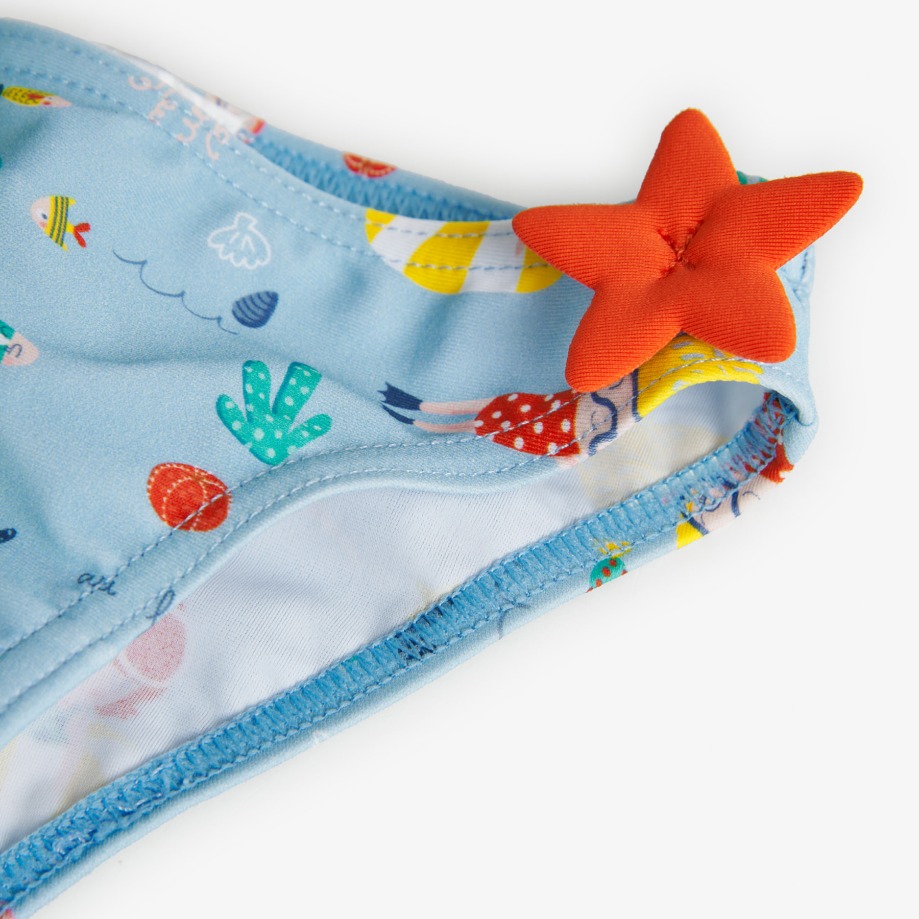 Braguita estampada niña, poliamida, azul claro