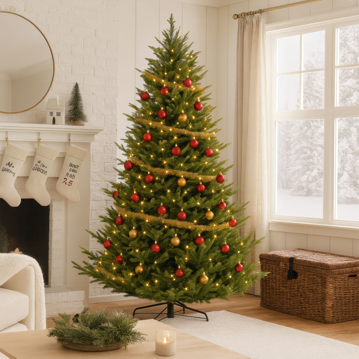 Rockfeller - Albero di Natale effetto realistico in PE e PVC ø160x210H, 2184 Punte