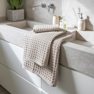 INTRECCI HOME Set Bagno Asciugamani Viso+Ospite, in Puro Cotone 300 g, Leggerezza e Praticità, con Lavorazione Nido d’Ape, Ideale per Asciugatura Rapida