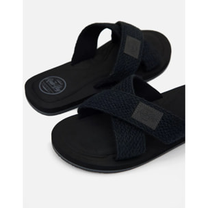 Chancla Pala Rafia y Nailon Negro - Palu