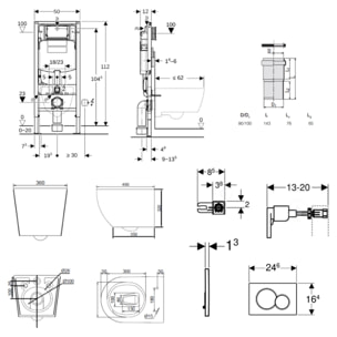 Duofix pack WC bâti-support + WC suspendu sans bride Ceramia PixL avec abattant SoftClose + plaque (GEDCEPXBMT03-FR)