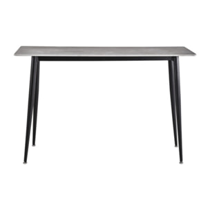Console L. 120 cm plateau céramique marbré pieds métal noir - STONE 2