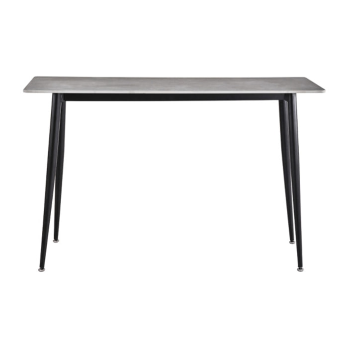 Console L. 120 cm plateau céramique marbré pieds métal noir - STONE 2