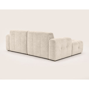 Diane - Canapé d'angle gauche 4 places en velours texturé - Beige