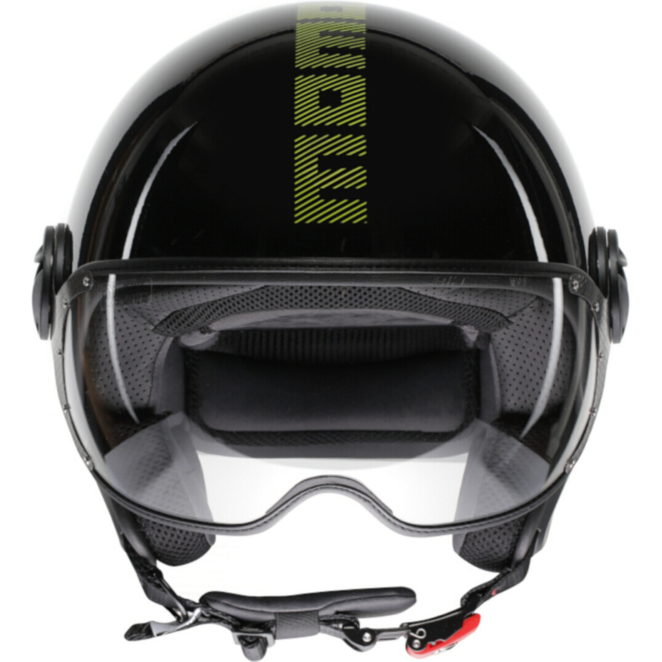 CASCO MOMO FGTR CLASSIC STRIPES MATT BLACK/YELLOW FLUO