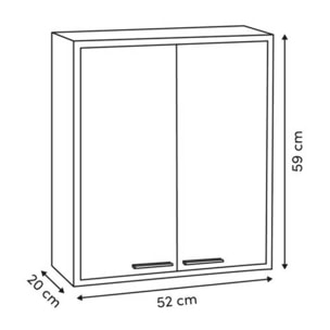 Meuble haut 2 portes Come bois et effet marbre