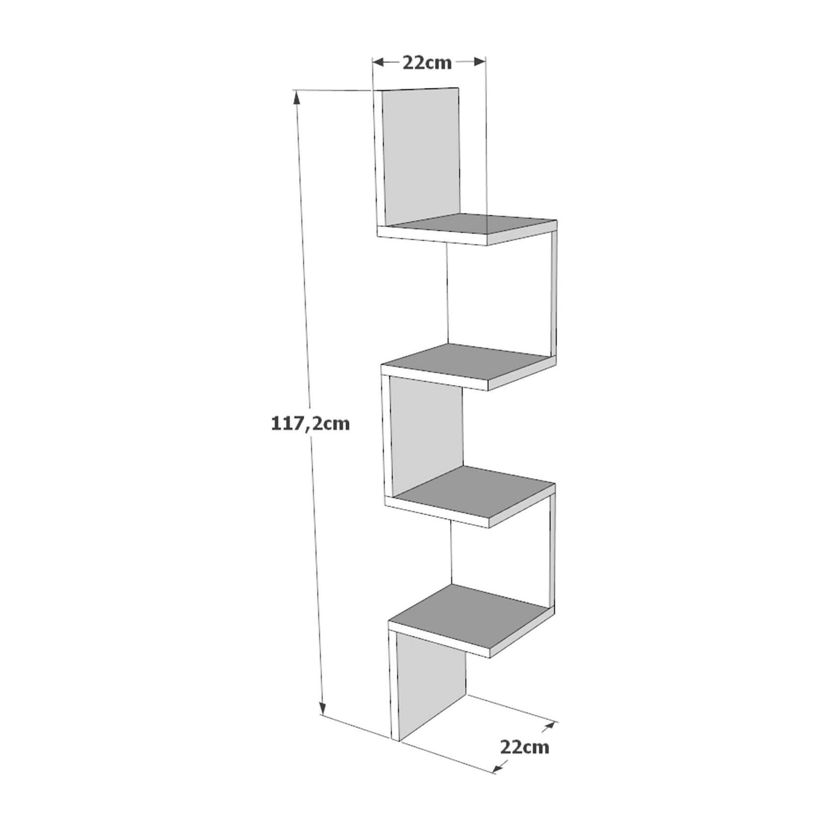 Mensola Dmencacc, Scaffale, Ripiano a muro, Scaffalatura multiuso, 22x22h117 cm, Bianco