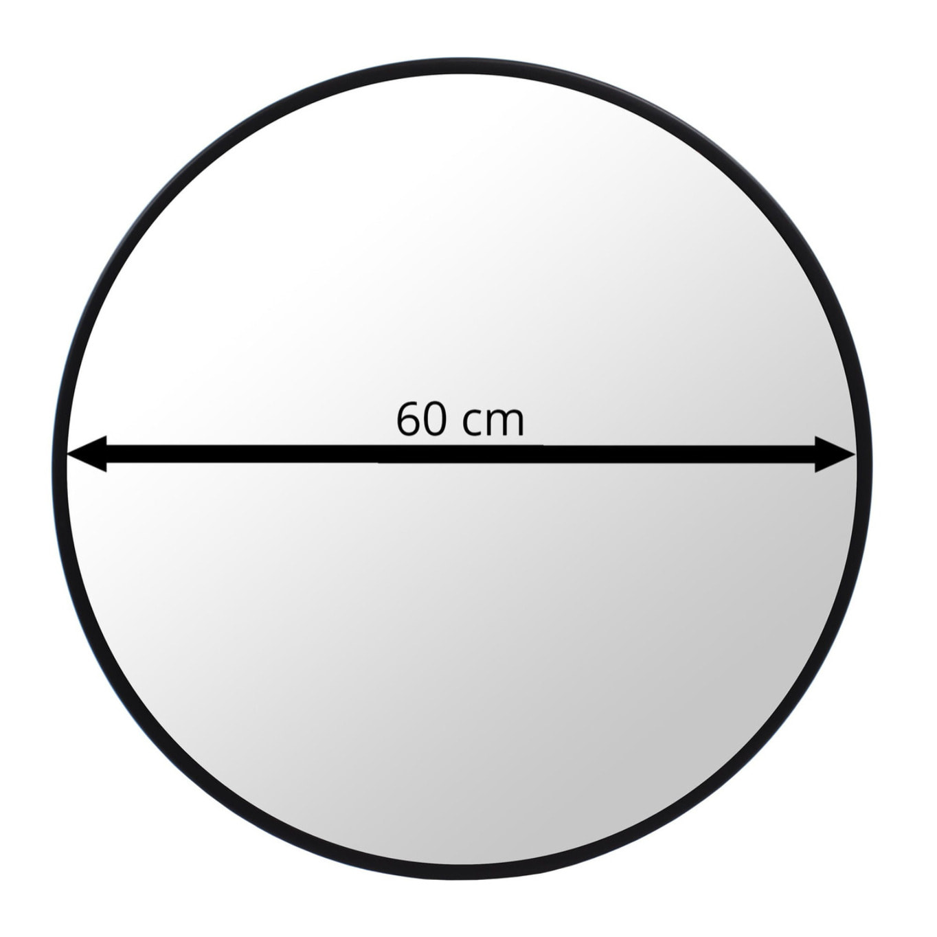 Specchio circolare da parete in metallo nero 60 cm