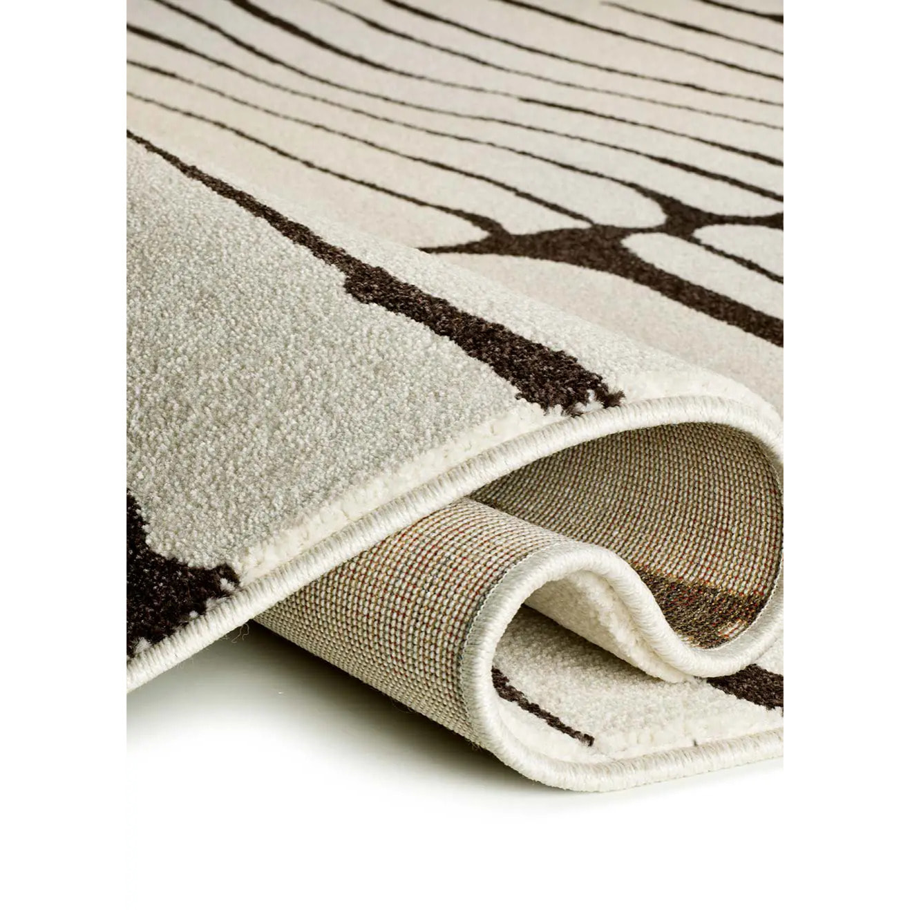 RETRO Alfombra moderna de pelo corto blanco y negro, varias medidas disponibles.