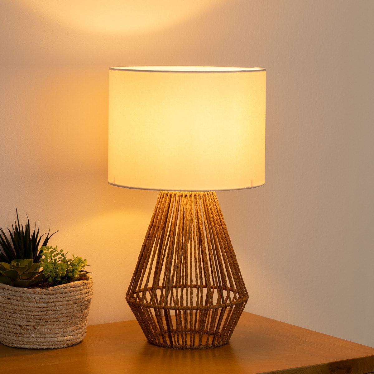 Lampe "Lila" - coton et métal - H40 cm