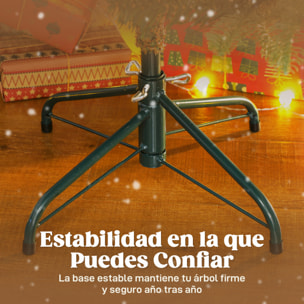 Árbol de Navidad Artificial 150 cm, Árbol de Navidad con 492 Ramas Densas y Soporte Metálico Plegable, Fácil Montaje, para Salón, Interior, Verde