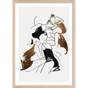 Affiche dessin ""ballerines"" Affiche sous cadre bois