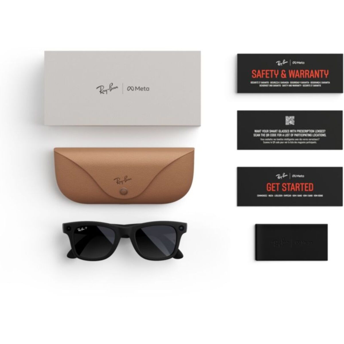 Lunettes connectées META Ray-Ban Wayfarer (grande), Noir Mat, Dégradé Graphite Polarisé