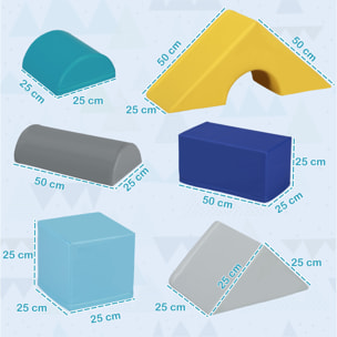 11 blocs de construction en mousse XXL - modules de motricité - jouets éducatifs - certifiés normes EN71-1-2-3 - mousse EPE revêtement PU gris