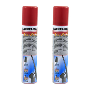 Lot de 2 recharges de gaz 90 ml Fackelmann Tecno