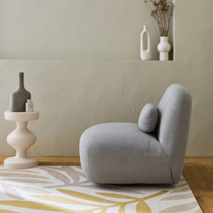 Tapis intérieur/extérieur motif végétal beige et moutarde BLOOM