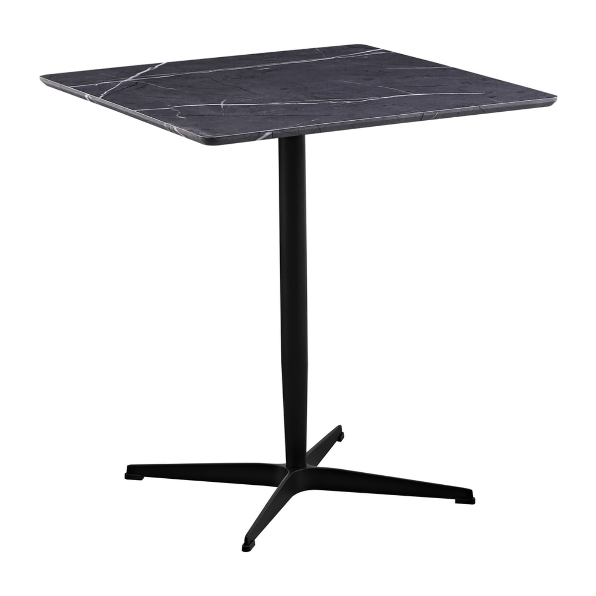 Tavolo da bar con top marmo grigio scuro 70x70x77,5 cm - Tahlia