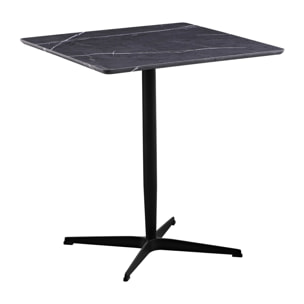 Tavolo da bar con top marmo grigio scuro 70x70x77,5 cm - Tahlia