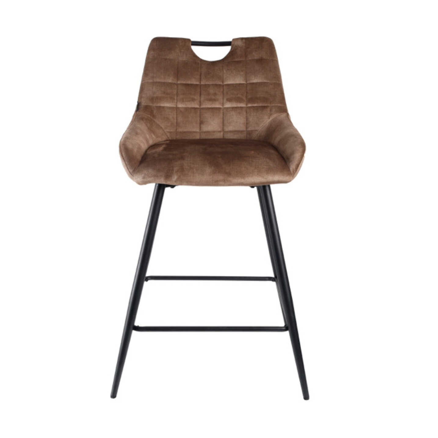 Chaise de bar en velours avec poignée et pieds en métal - ROSA 2