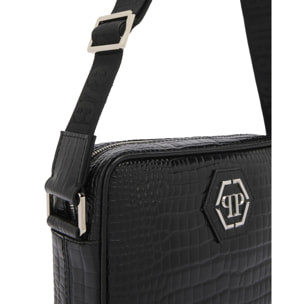 PHILIPP PLEIN Leather Laptop Bag Cocco
