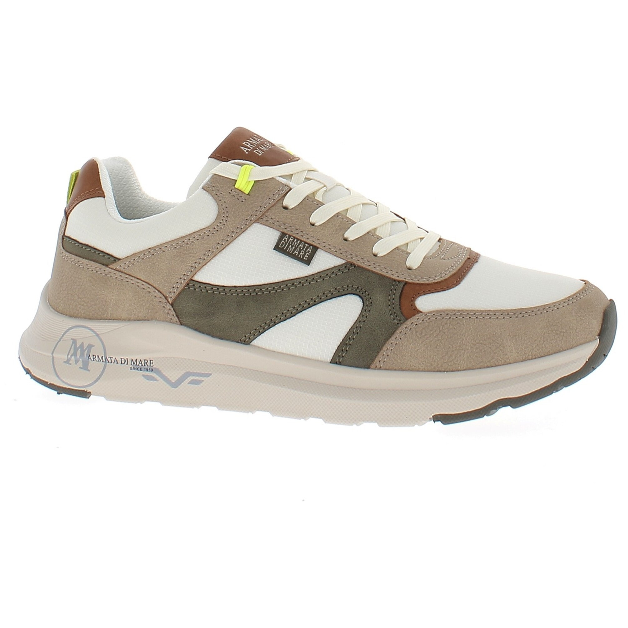 Armata di Mare Scarpe Uomo Sneakers Casual Stringate con Soletta Rimovibile in Memory Foam AMU 1N950 Lt Beige