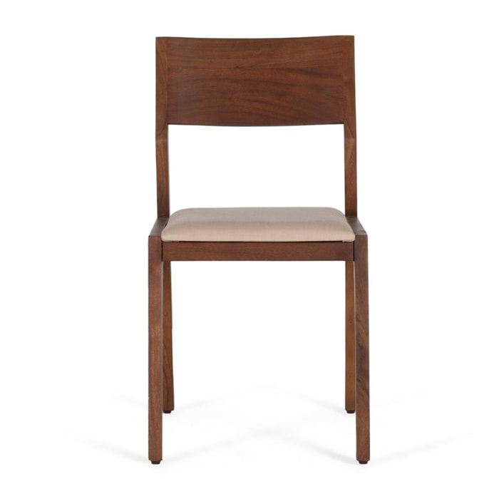 Silla de Madera de Acacia 44 Cm Estilo Rústico Moderno
