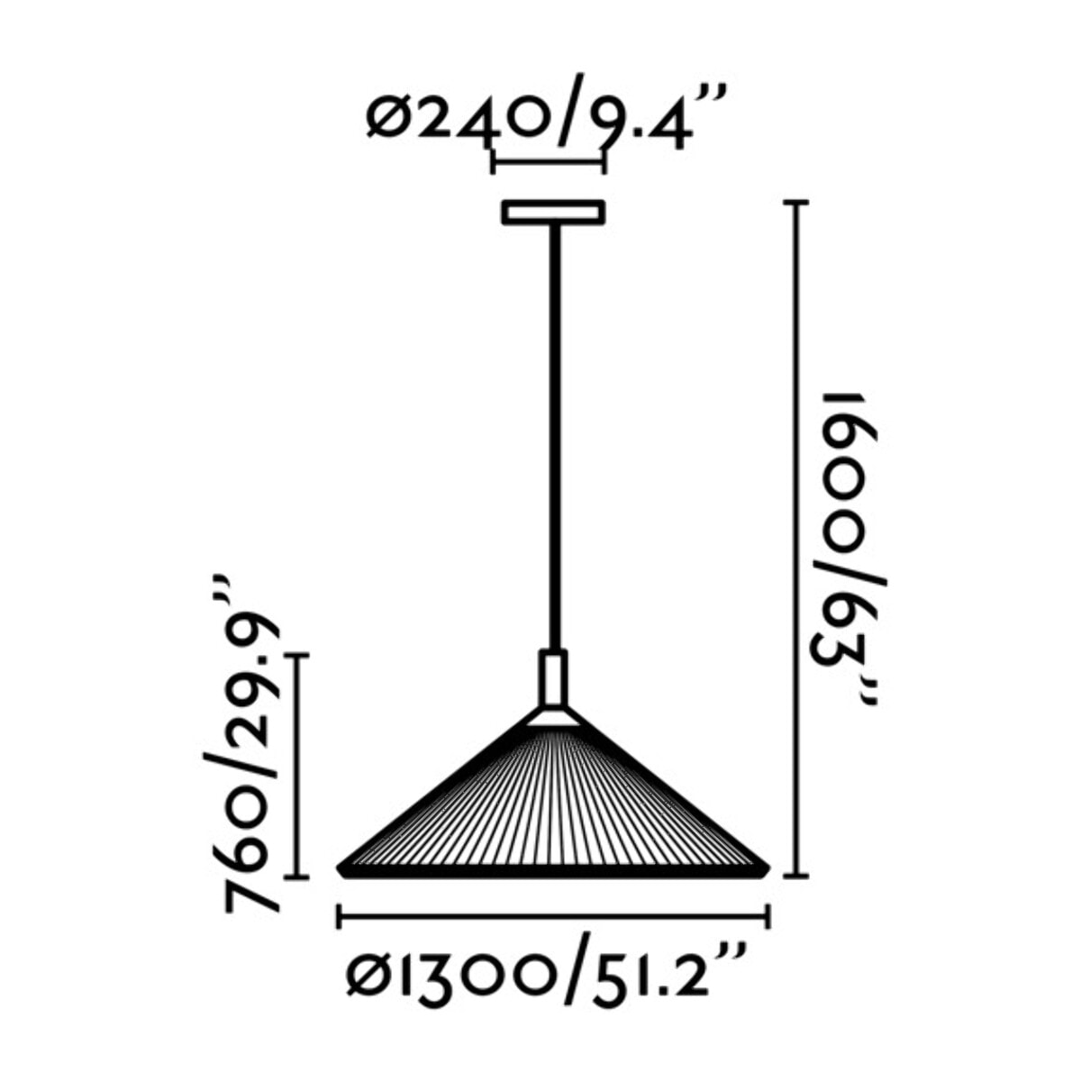 SAIGON IN 1300 Lampe suspension blanche