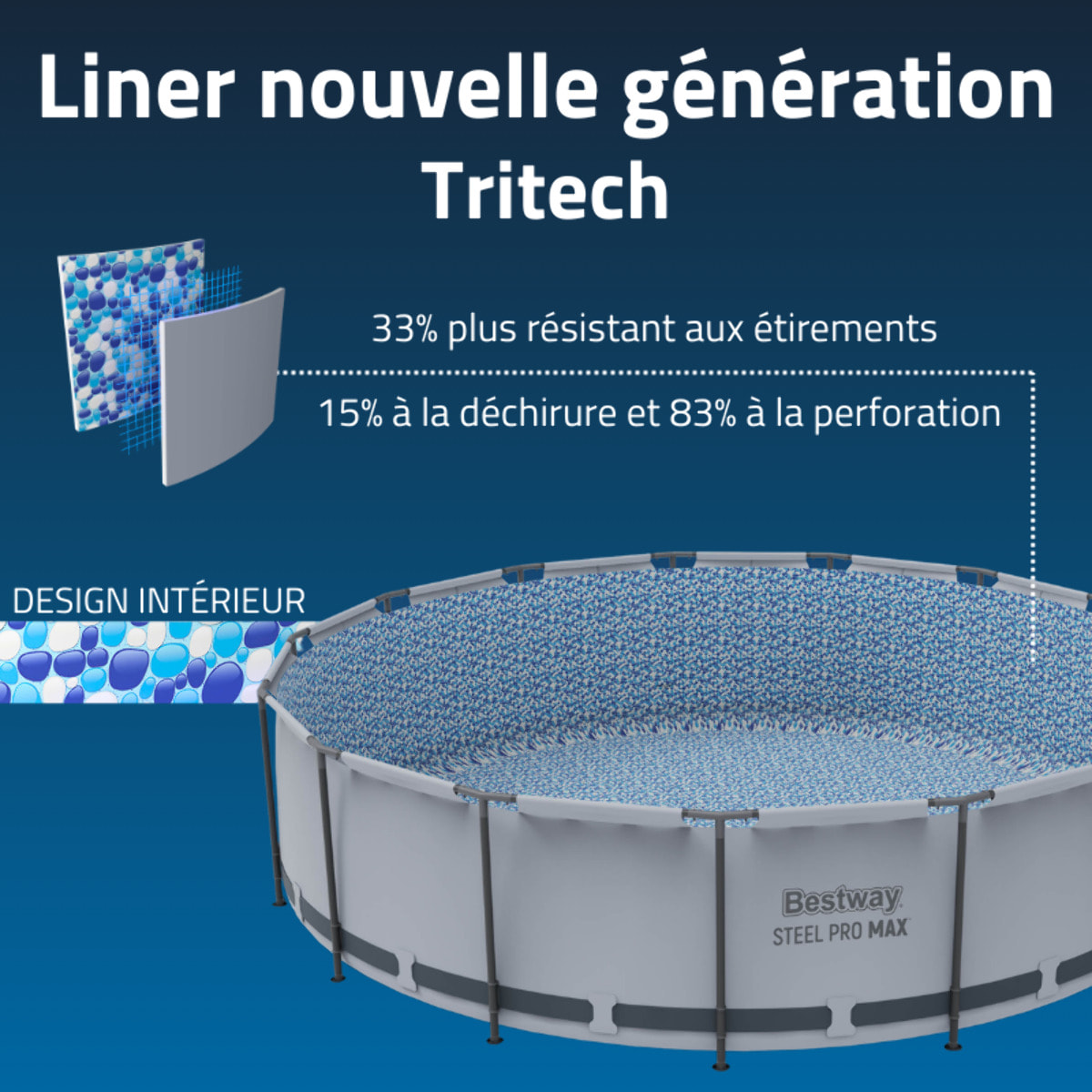 Bestway Piscine hors sol tubulaire ronde Bestway Steel Pro Max 366 x 76 cm gris clair