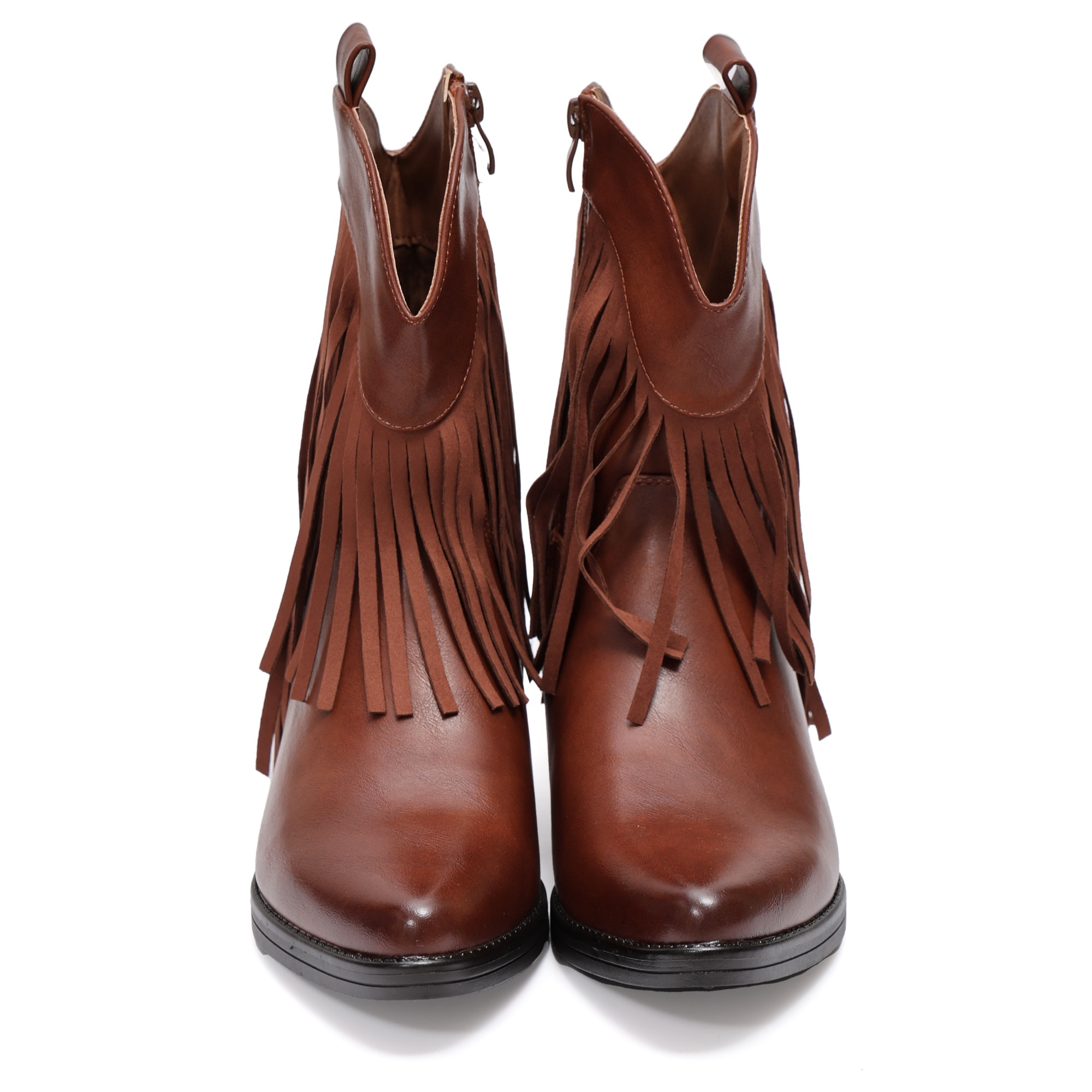 Stivaletto in simil pelle con frangia