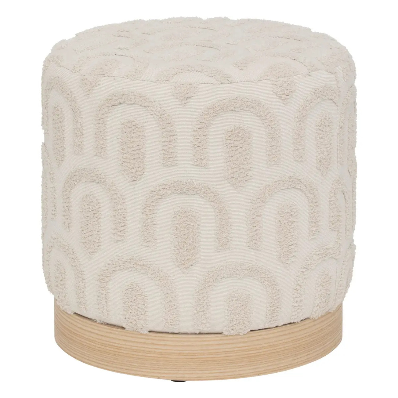 Pouf "Copas" blanc D38x38cm