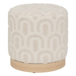 Pouf "Copas" blanc D38x38cm