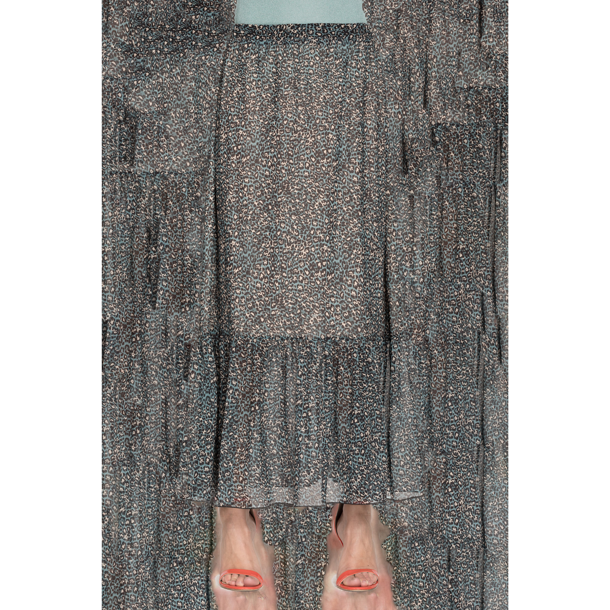 GONNA IN POLIESTERE STAMPATO. Vestibilità regolare.