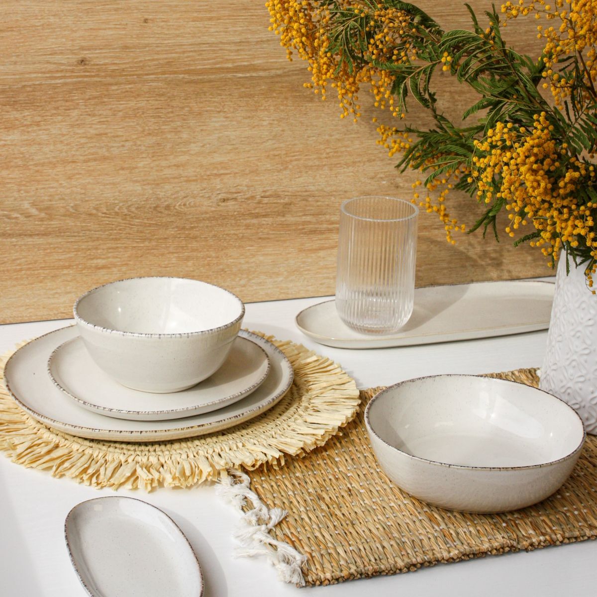 Lot de 6 assiettes creuses, COTON