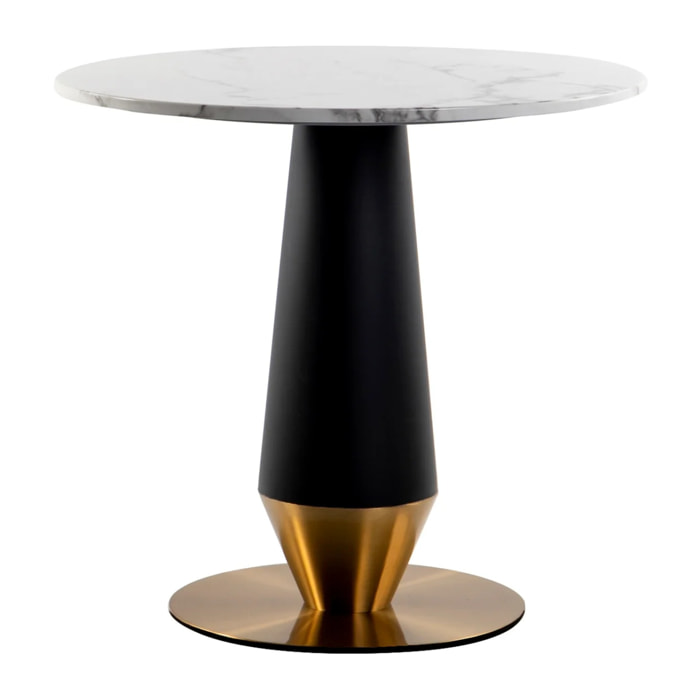 Mesa Comedor Acero Inoxidable Y Mármol Brampton 80x80x75 Cm