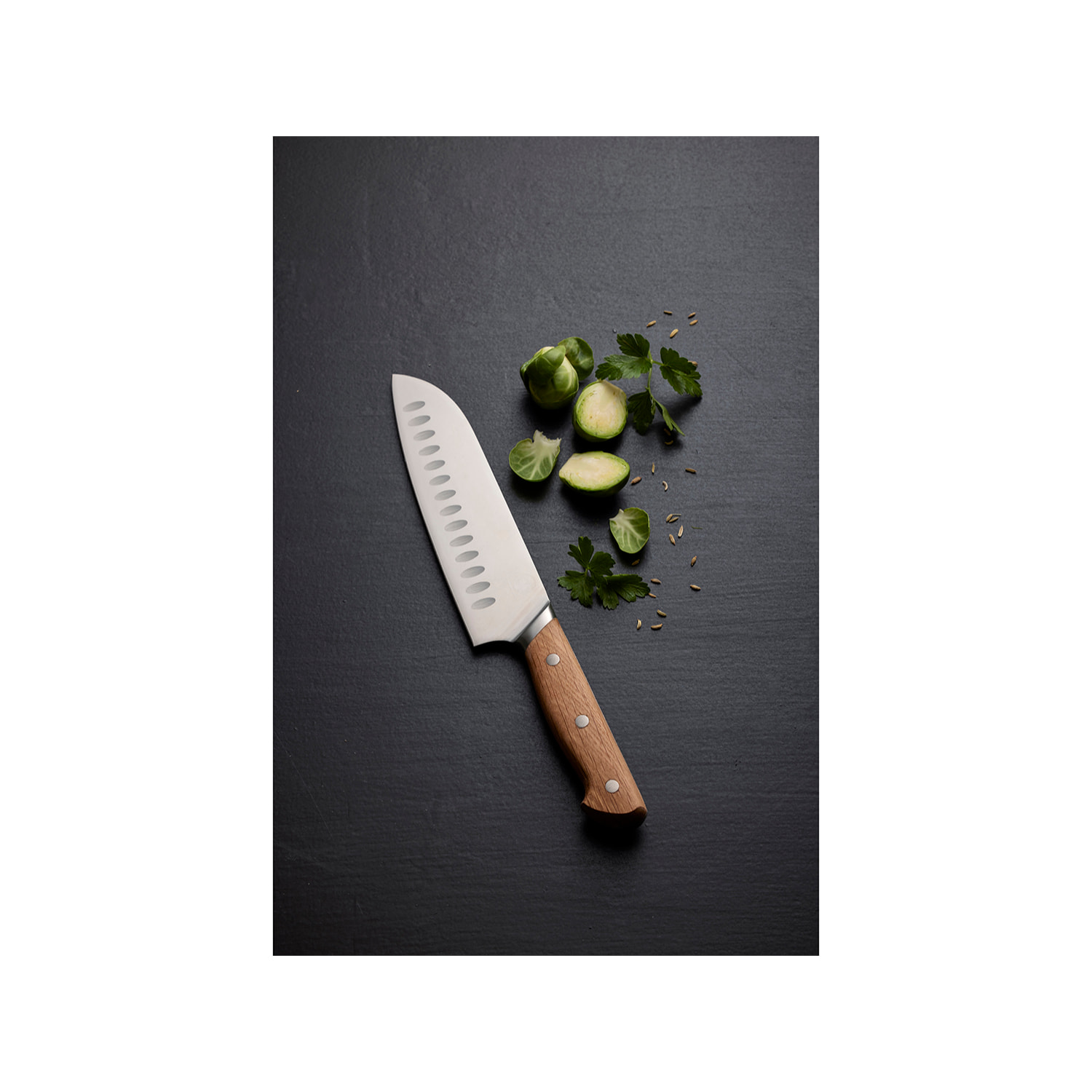 Couteau Santoku Foresta en Chêne/Acier inoxydable