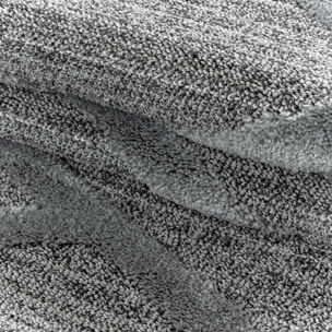 PISA - Tapis de salon rond à motif artistique gris - PIS4706GRI